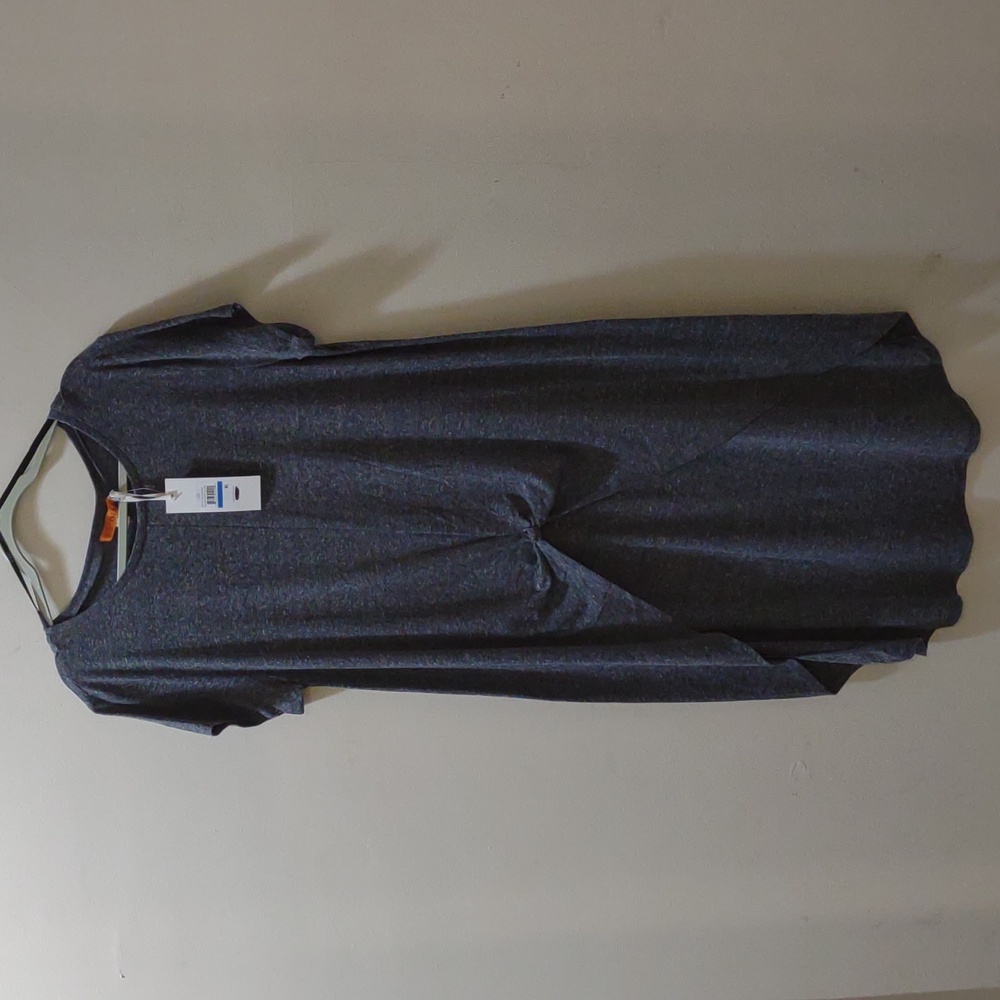 One A Women' s Short Sleeve Asymmetrical Length Shirt Tie Up Front